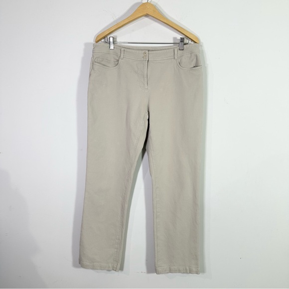 Eileen Fisher Pants - Eileen Fisher Khaki Beige Straight Leg High Rise Pants